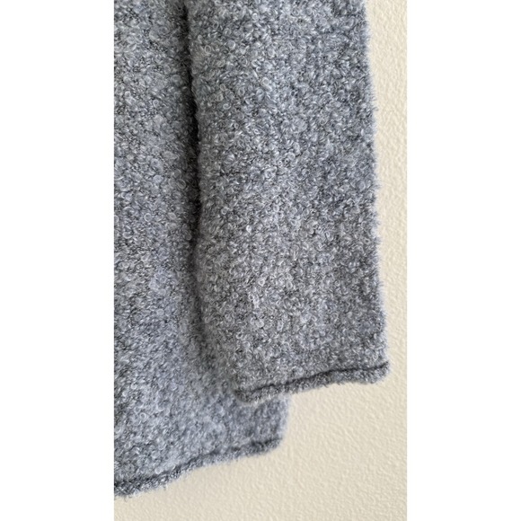 J. Jill 2X Tunic Sweater Blue Pullover Mock Neck Acrylic Mohair Textured Fuzzy - Picture 5 of 9